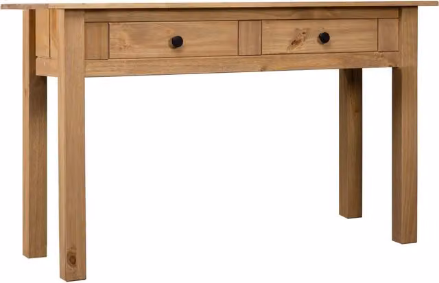 Berkfield Home Panama Range Solid Pine Wood Console Table in Brown, W/D/H: 110 x 40 x 72 cm