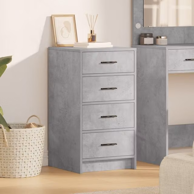 Berkfield Home Modern Sideboard in Concrete Grey, W/D/H: 40 x 41 x 75 cm – 1