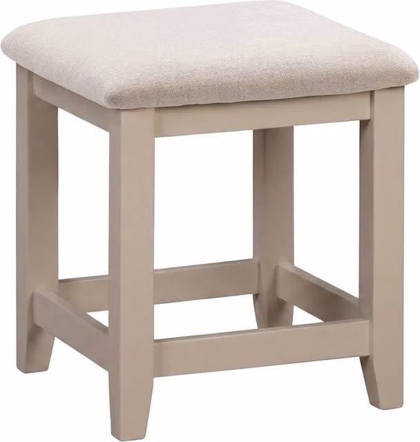 Seconique Windsor Dressing Table Stool in Oak with Beige Fabric Upholstery