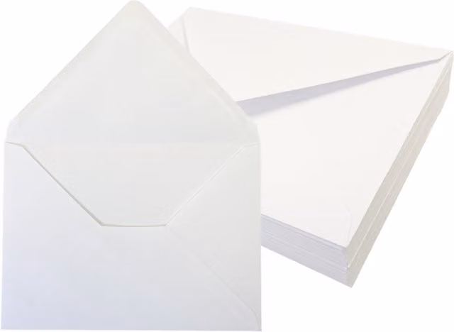 Janrax White Gummed Paper Envelopes W: 13.3 cm, H: 19.7 cm