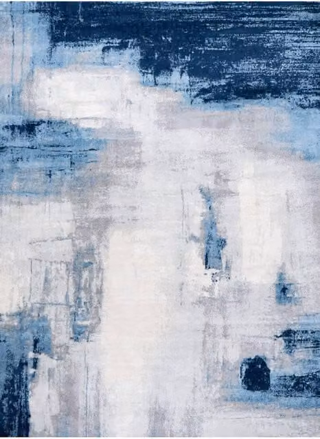 THE RUGS Elaris Stain Resistant Abstract Area Rug in Navy and Light Grey, W/D: 120 x 170 cm – 1