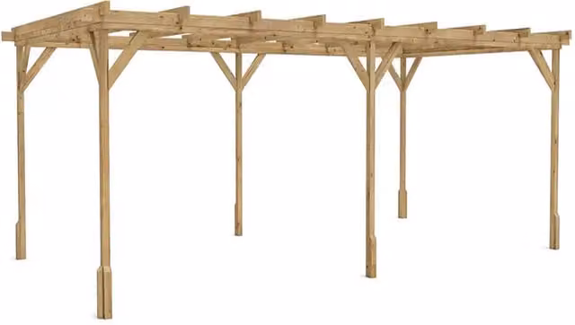 Dunster House Wooden Pergola Plant Frame Structure in Brown