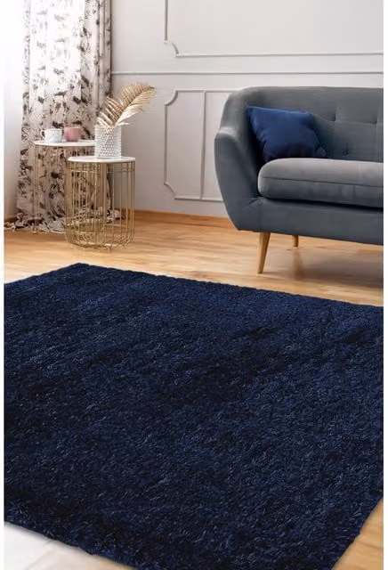 Melrose Interiors Blue Modern Rectangular Polyester Area Rug W: 80 cm, D: 150 cm