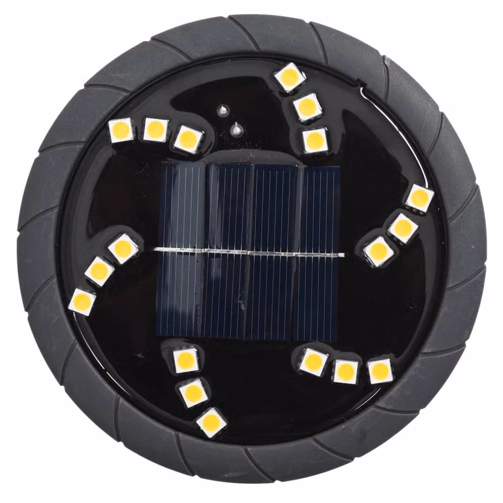 Berkfield Home Solar LED Ground Lights with Ground Spikes, 4 Pack, Black, Warm White – 4