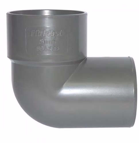 FloPlast 90 Degree Waste Conversion Bend, Grey, 50mm (56mm)