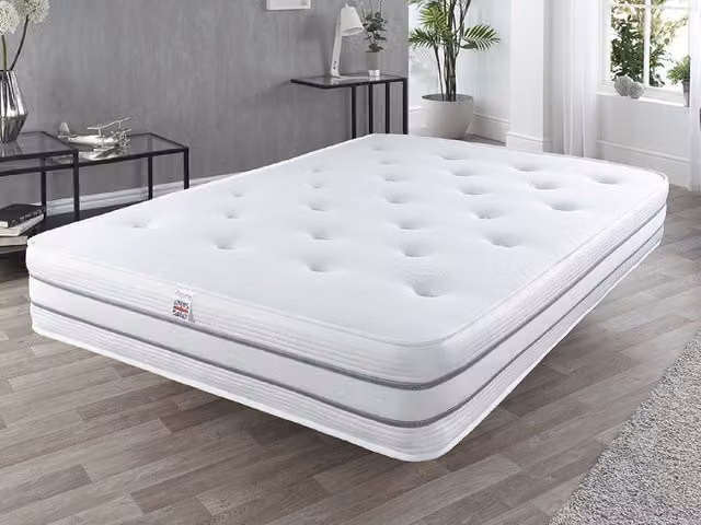 Aspire Store Cool 1000 Pocket Tufted Mattress in White with Wool and Cashmere Fabric