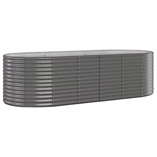 vidaXL Grey Galvanised Steel Raised Bed W/D/H: 249 x 100 x 68 cm – 1
