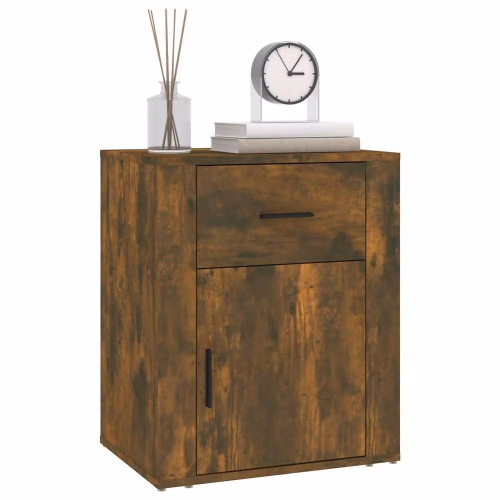 Berkfield Home Classic Bedside Cabinet in Smoked Oak Brown, W/D/H: 50 x 36 x 60 cm – 3