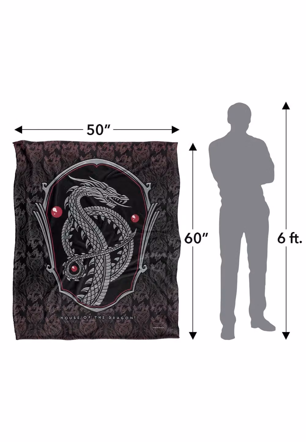 LOGOVISION House of the Dragon Super Soft Fleece Throw Blanket, White and Multicolour, W: 152 cm, D: 127 cm – 8