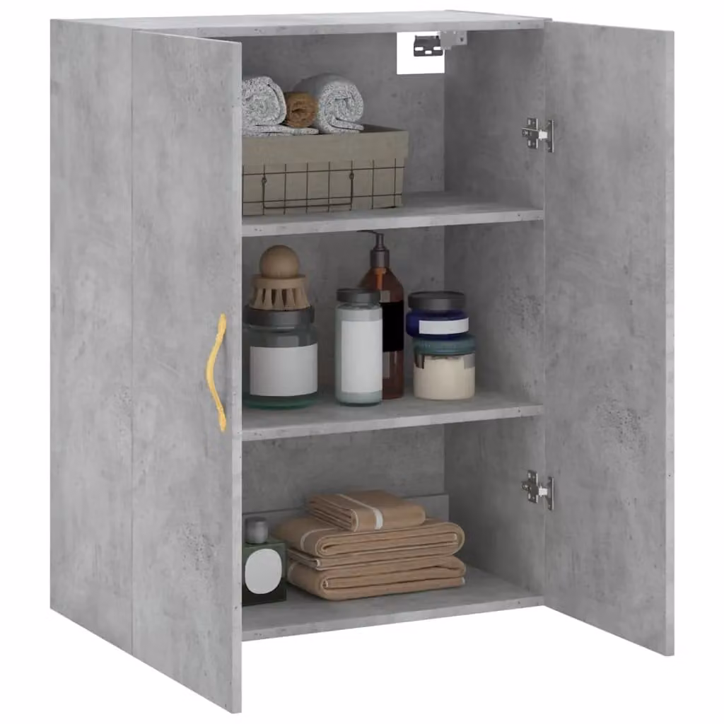 Berkfield Home Wall Mounted Cabinet in Concrete Grey, W/D/H: 69.5 x 34 x 90 cm – 3