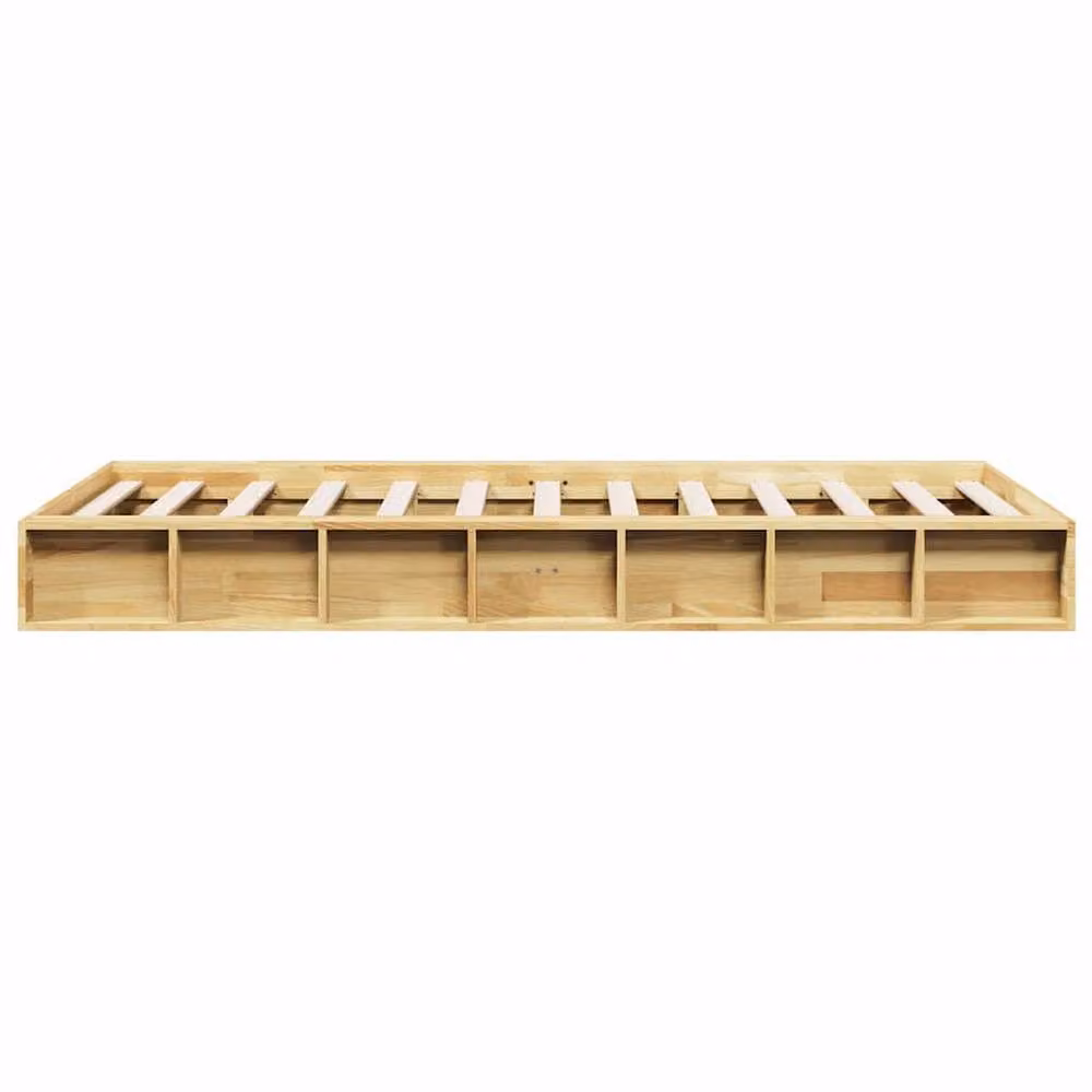 Berkfield Home Solid Wood Oak Bed Frame in Brown, W/D/H: 90 x 190 cm – 3