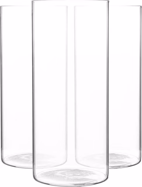 Argon Tableware Set of 3 Scandi Clear Glass Open Storage Jars, 1.5 l each