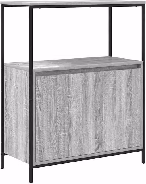 Berkfield Home Bathroom Cabinet with Shelves, Grey Sonoma, W: 76.5 cm, D: 35 cm, H: 95 cm