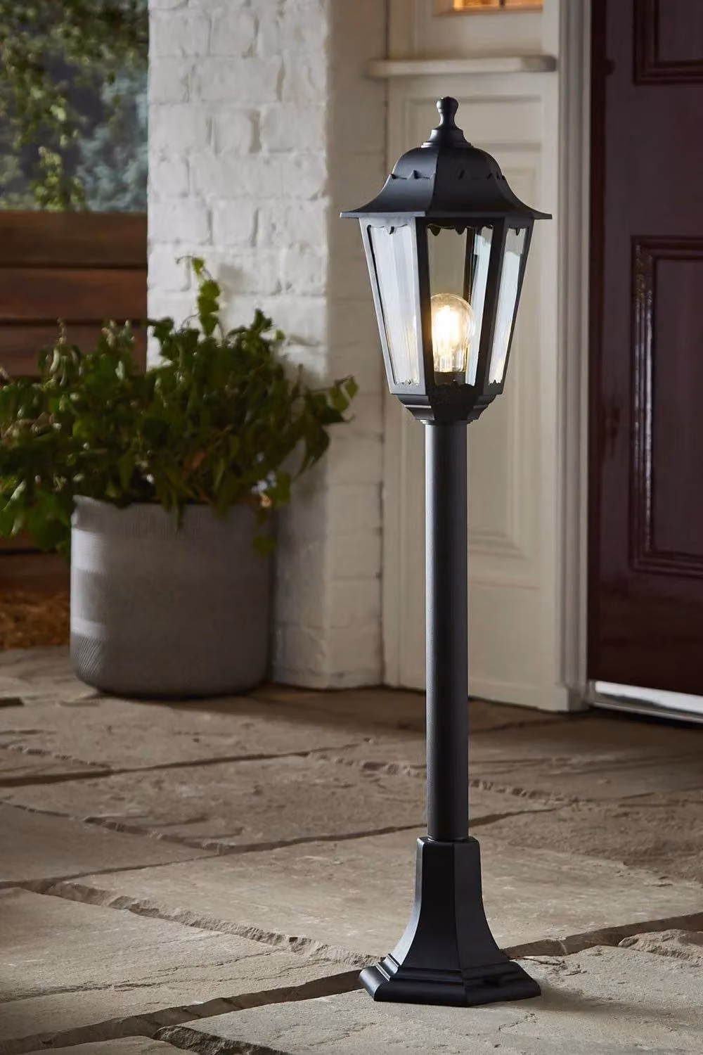 BHS Lighting Ferris Black Outdoor Pedestal Lantern for Gardens – 2