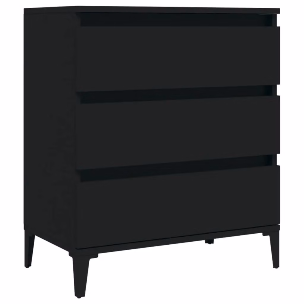 Berkfield Home Black Matt Minimalist Sideboard in MDF, W/D/H: 60 x 35 x 70 cm – 2