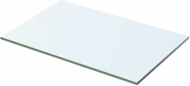 Berkfield Home Wall Mounted Glass Shelf Panel, Transparent, W: 50 cm, D: 25 cm, H: 1.5 cm