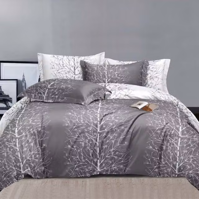 Ezysleep Grey Nature Printed Duvet Set and Pillowcase, 220 cm