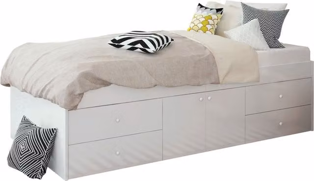 Kidsaw Captains Single 3ft Cabin Bed with Drawers in White – 1