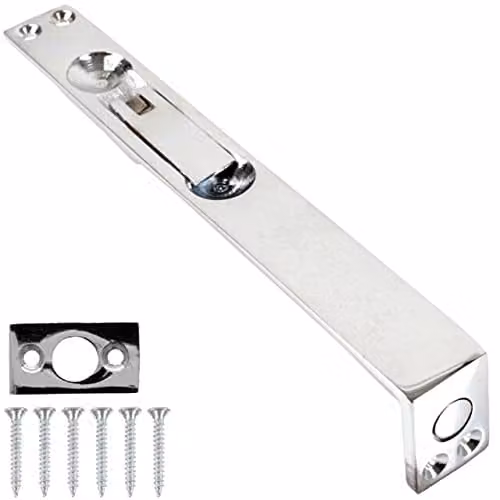 Golden Grace Flush Mount Door Bolt in Polished Chrome and Black Finish