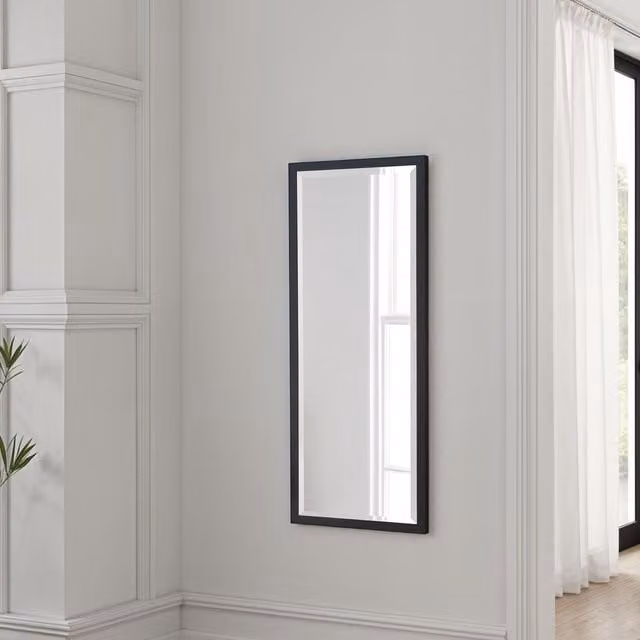 Yearn Eternity Full Length Bevelled Mirror in Black, H 126 cm x W 50 cm