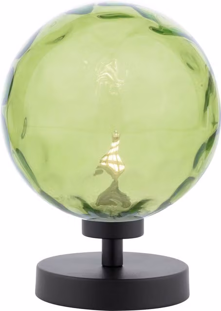 Dar ESB4122-14 Modern Black Metal Tabletop Pedestal Lamp with Glass Sphere and Touch Control