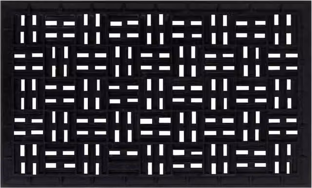 Berkfield Home Durable Rectangular Rubber Door Mat, Black, W: 75 cm, D: 45 cm – 1
