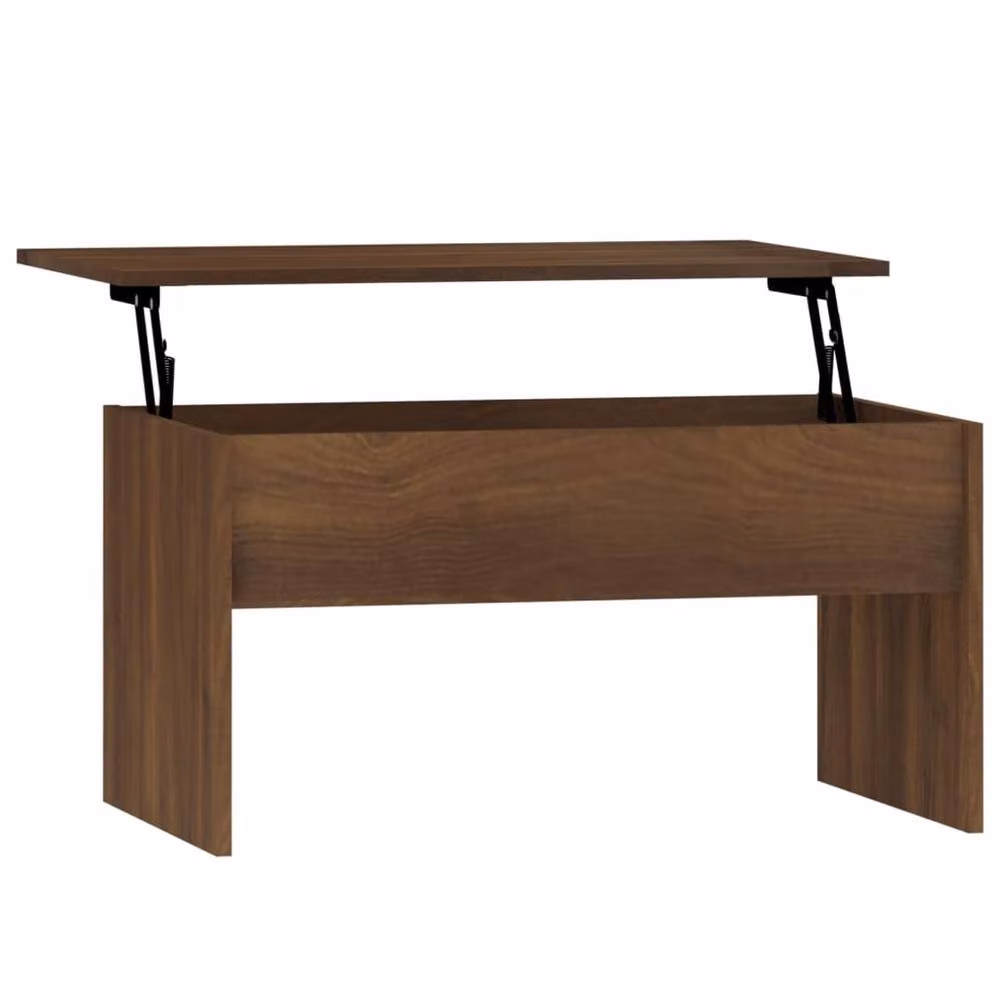 Berkfield Home Modern Brown Oak Coffee Table with Lift Mechanism, W/D/H: 80 x 50.5 x 41.5 cm – 2