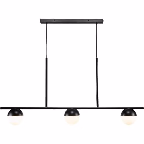 Nordlux Contina Suspended Pendant Light Black Metal with Glass Sphere, G9 Mains – 1