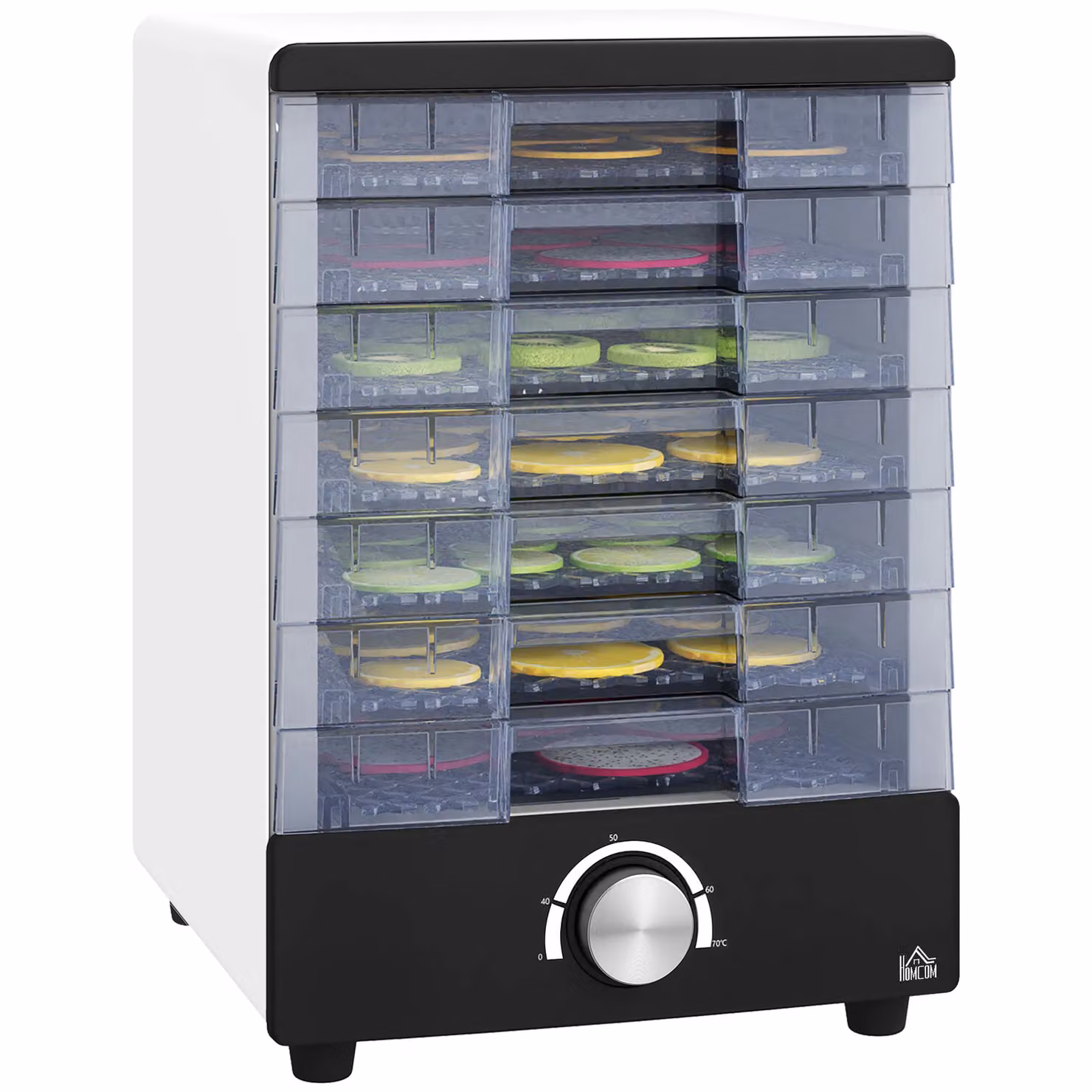 HOMCOM Food Dehydrator with 7 Trays in White – 2