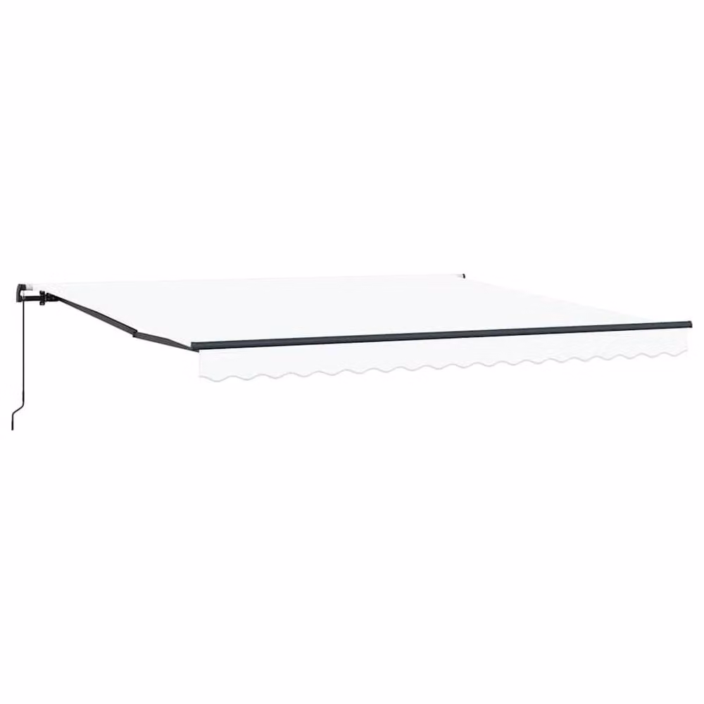 Berkfield Home Manual Retractable Folding Arm Awning in White, W: 400 cm, D: 350 cm – 3