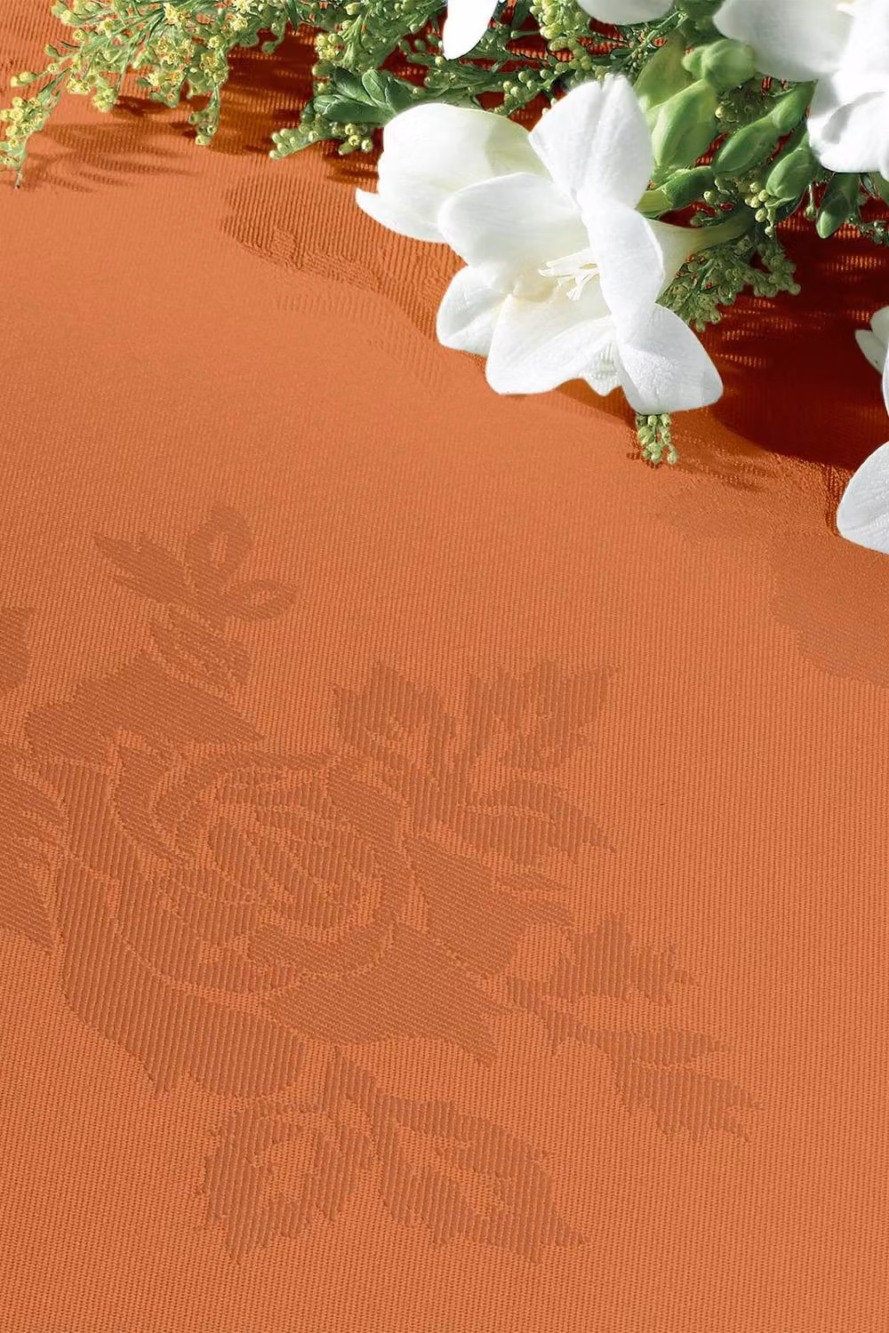 Vision Orange Floral Polyester Stain Repellent Napkin, 56 x 56 cm – 2