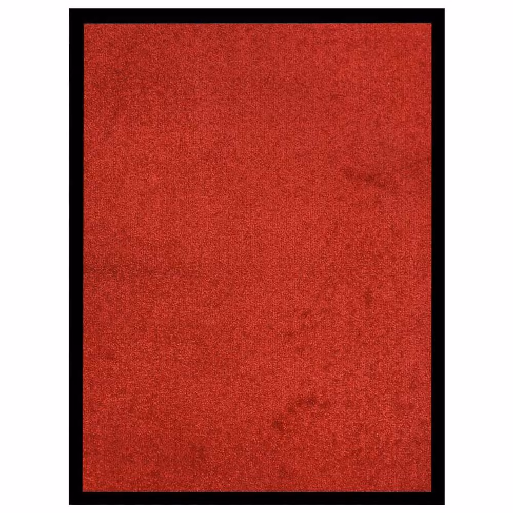 Berkfield Home Red and Black Non-Slip Brushing Doormat, W: 60 cm, D: 80 cm – 2