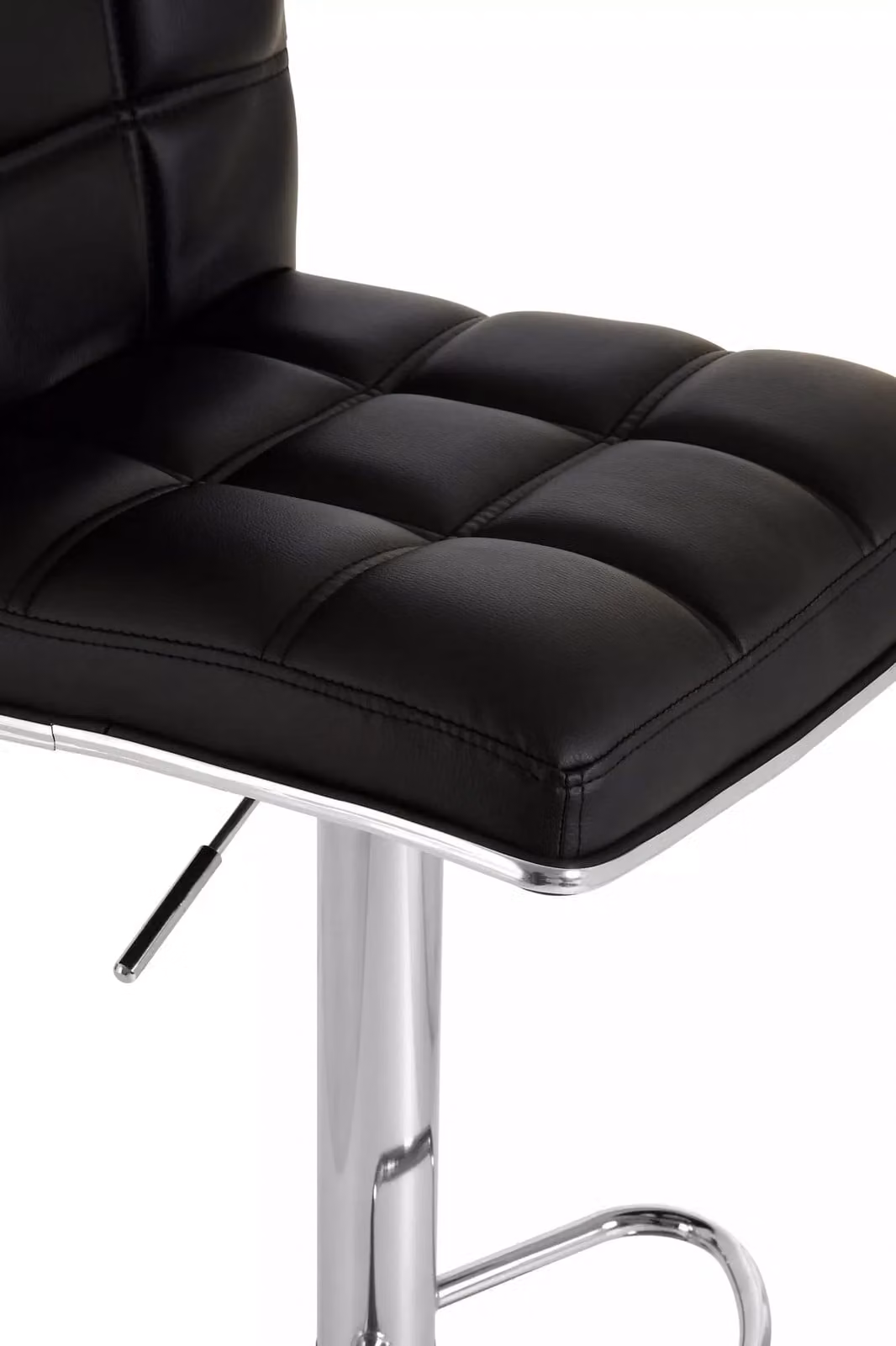 Orsina Tavor Black Faux Leather Bar Chair with Silver Metal Cantilever Base – 4
