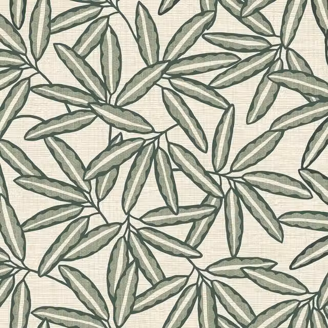 Belgravia Green Leaf Textured Botanical Floral Vinyl Wallpaper Roll – 1
