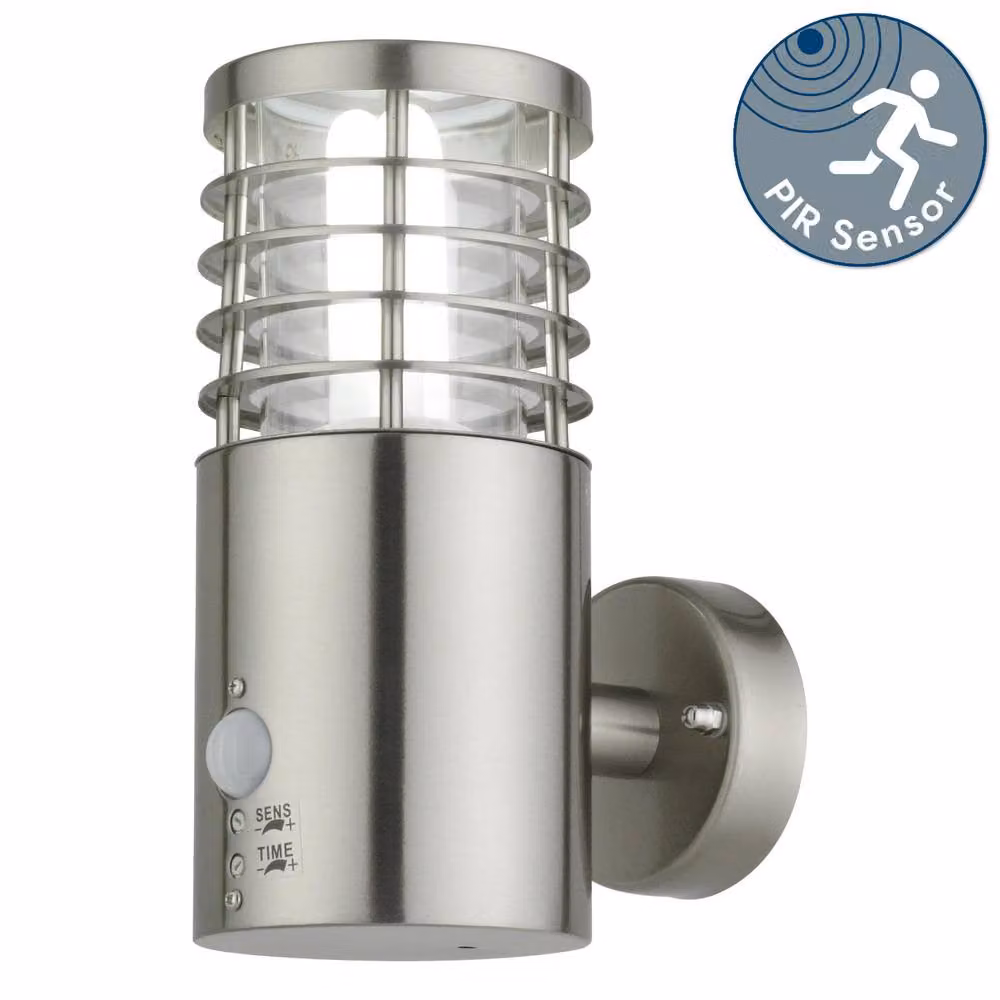 First Choice Lighting Bloom Silver Brushed Stainless Steel Outdoor Wall Motion Sensor LED Fixture – 2