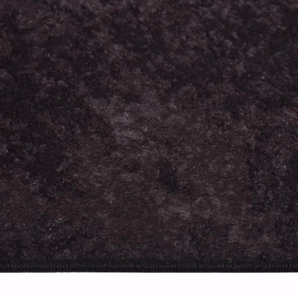 Berkfield Home Washable Anti Slip Round Rug in Anthracite and Black, Diameter: 100 cm – 2