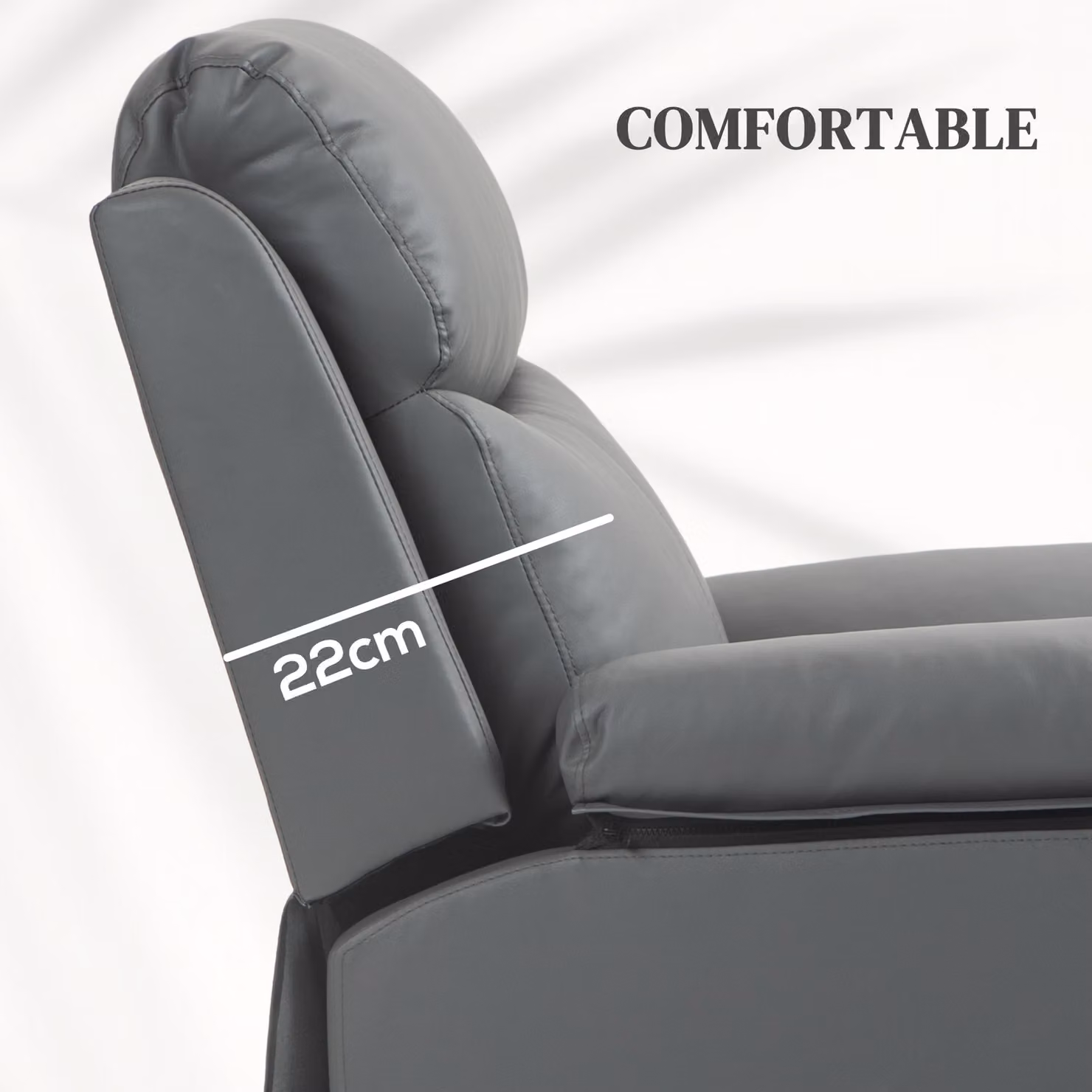 HOMCOM Charcoal Grey Power Riser Recliner Chair with Lift Assist and Remote Control – 4