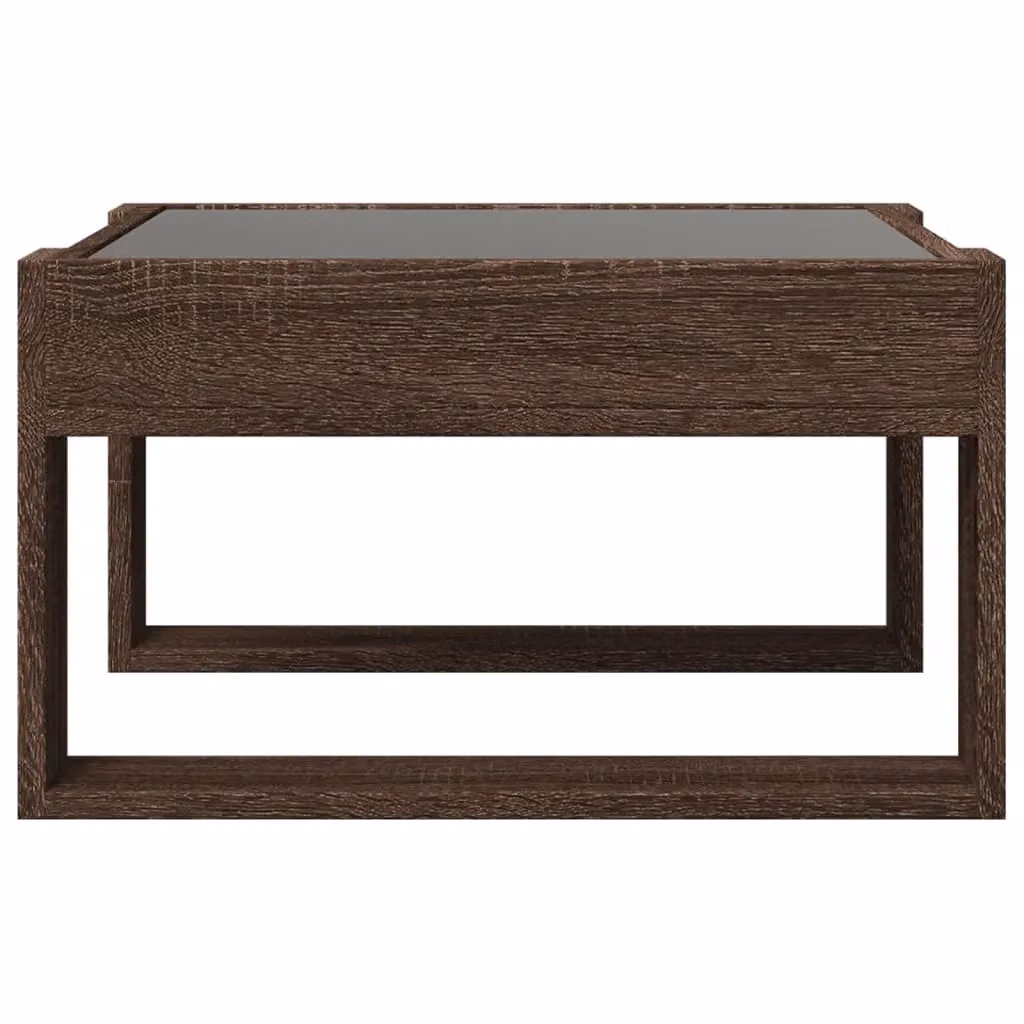 Berkfield Home Infinity LED Coffee Table in Brown Oak, W/D/H: 50 x 53 x 30 cm – 6