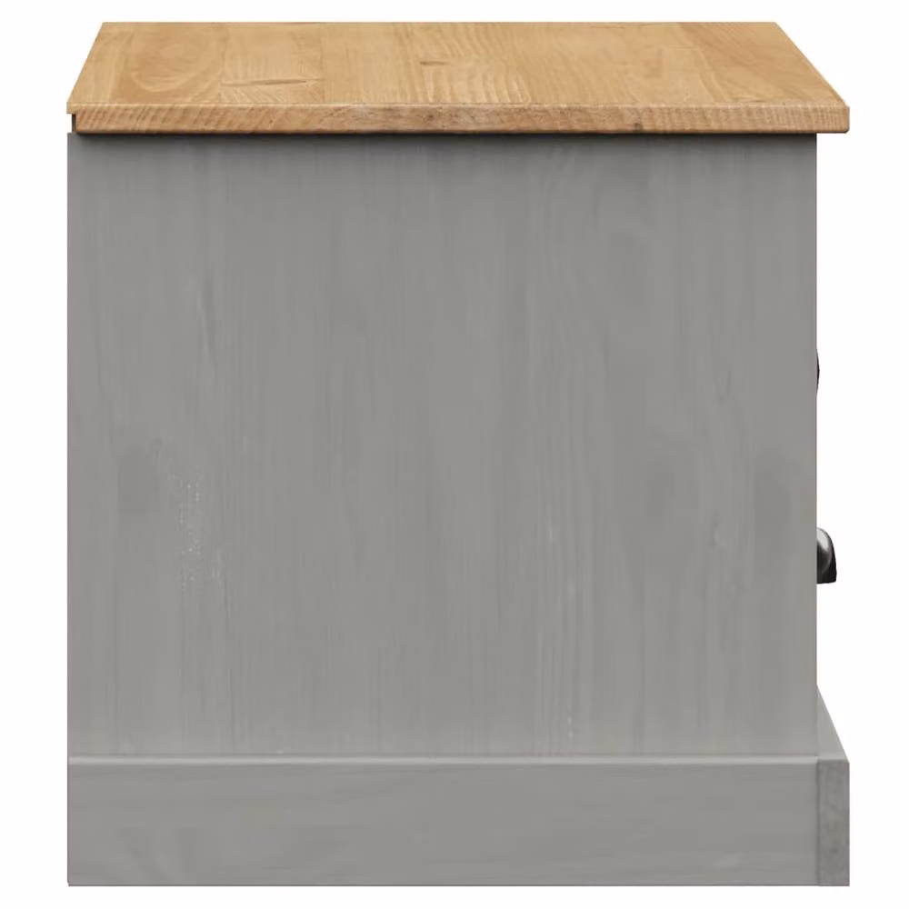 Berkfield Home VIGO Grey TV Cabinet in Solid Pine Wood, W/D/H: 106 x 40 x 40 cm – 4