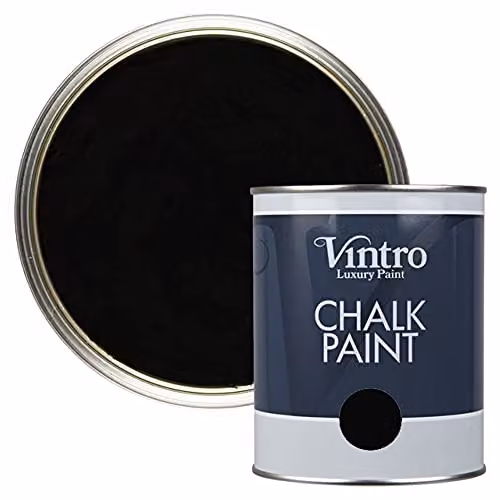 Vintro Victorian Black Dead Matt Chalk Paint, 1 Litre