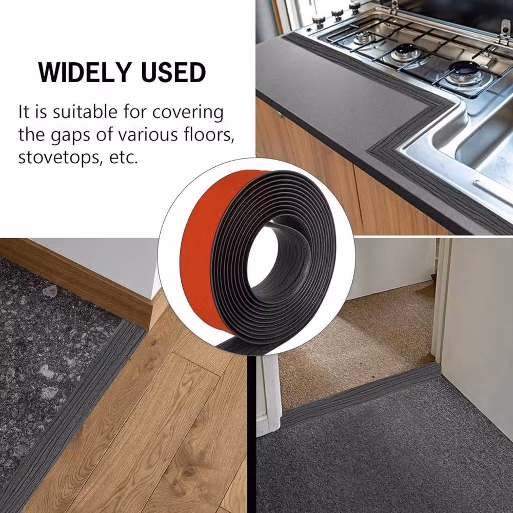 SPETLEK Self Adhesive PVC Carpet Edge Transition Strip in Dark Grey – 3