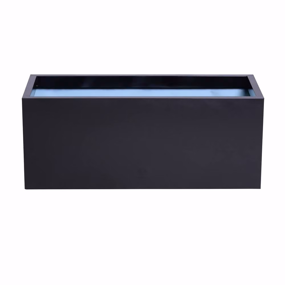 Primrose Black Aluzinc Steel Trough Planter with Drainage Holes and Bungs, 120 cm – 2