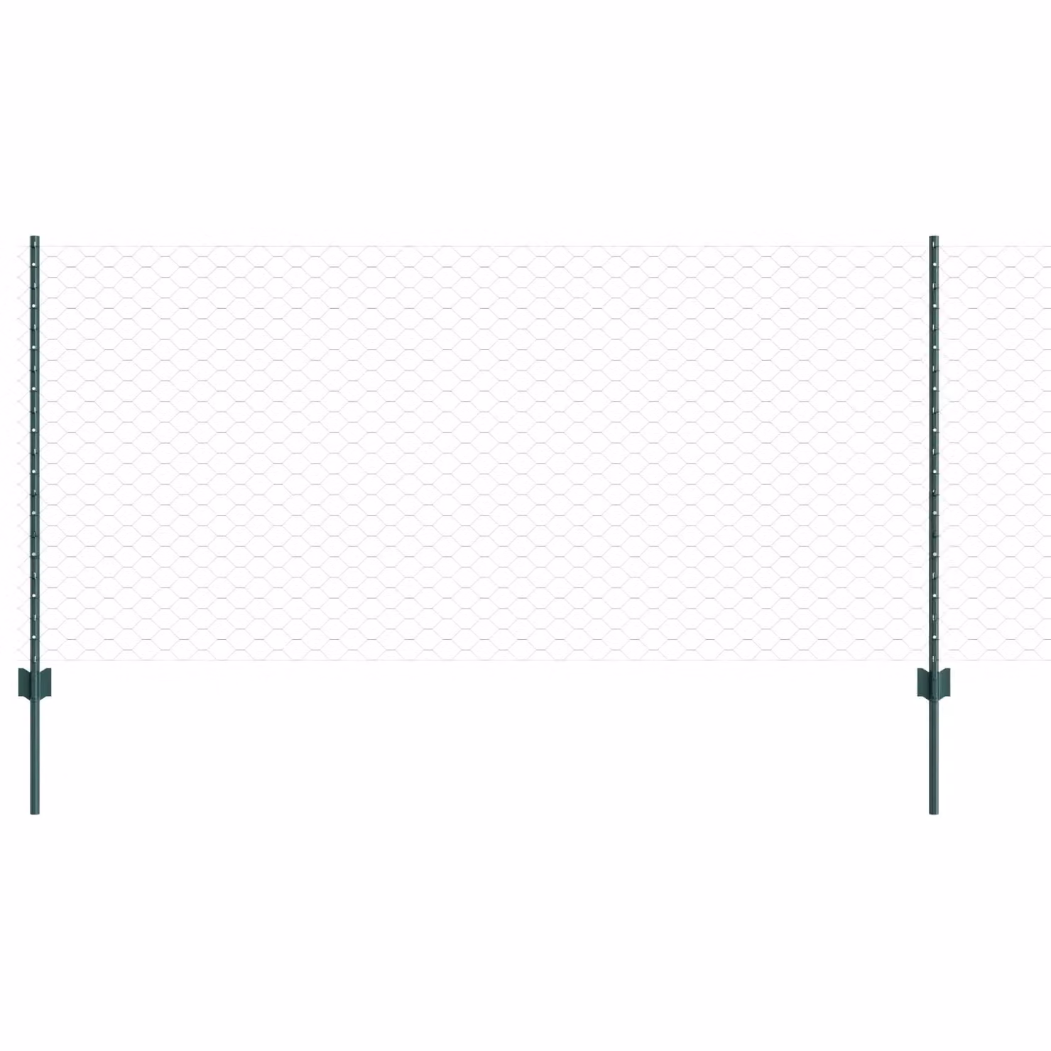 Berkfield Home 11-Piece Green Steel U-Channel Fence Posts, Height: 100 cm – 2