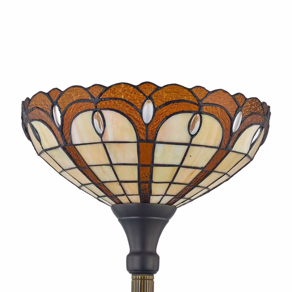 First Choice Lighting Winchester Tiffany 169cm Uplighter Floor Lamp in Bronze – 2