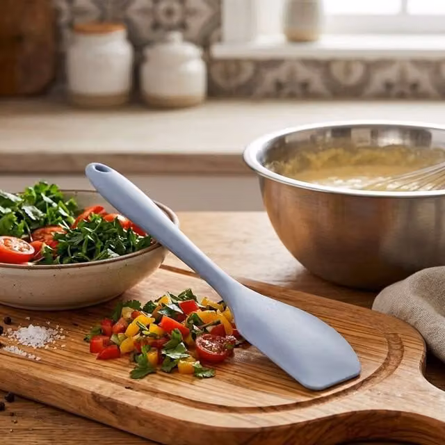 Orsina Silicone Spatula and Kitchen Turner with Flat Edge in Light Pink and Grey
