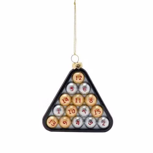 Widdop and Co Billiards Hanging Tree Decoration, Black Geometric Star Pendant