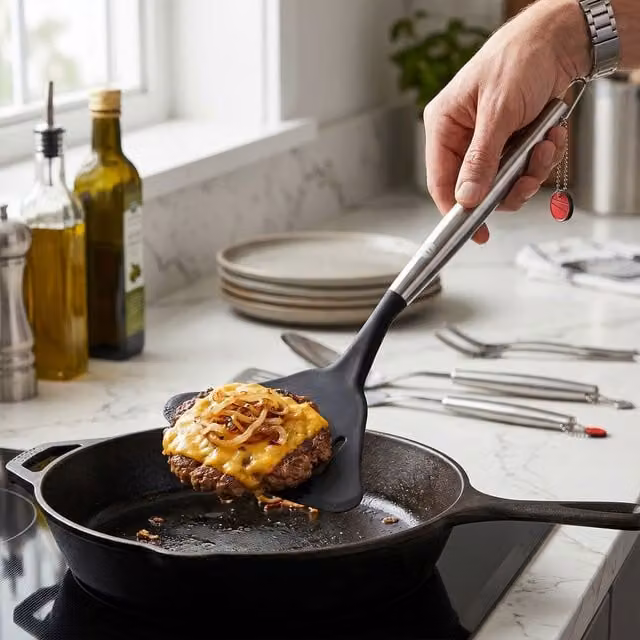 Orsina Tenzo Silicone and Stainless Steel Slotted Turner in Black or Silver – 2