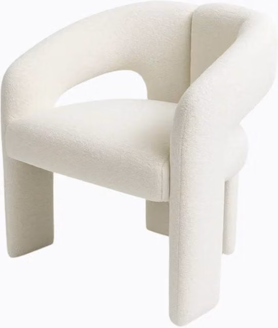 Stratus Interiors Oslo Modern Bouclé Accent Chair in White – 1