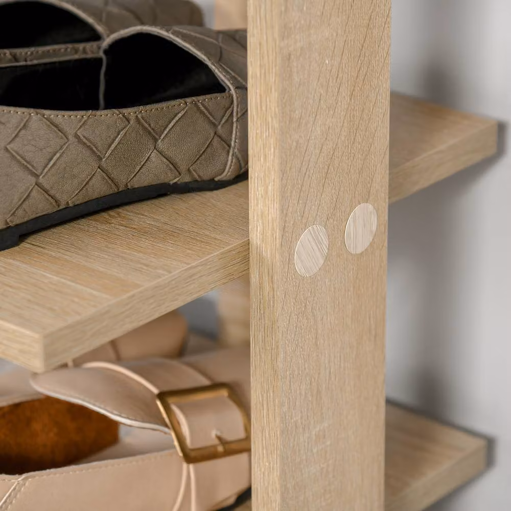 STILVORA 6-Layer Freestanding Shoe Rack in Light Oak – 4