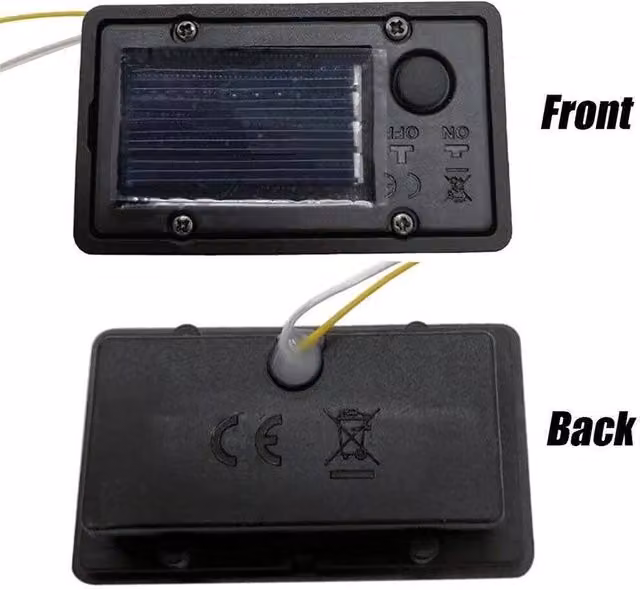 Kelvenix 2-Pack Solar Powered Replacement Rectangular LED Light Boxes in Black with Warm White Light – 1